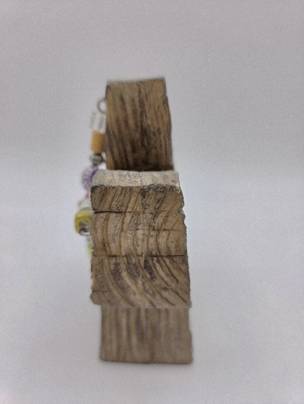 Beaded Cross Wood Table Decor - Multicolor Beads